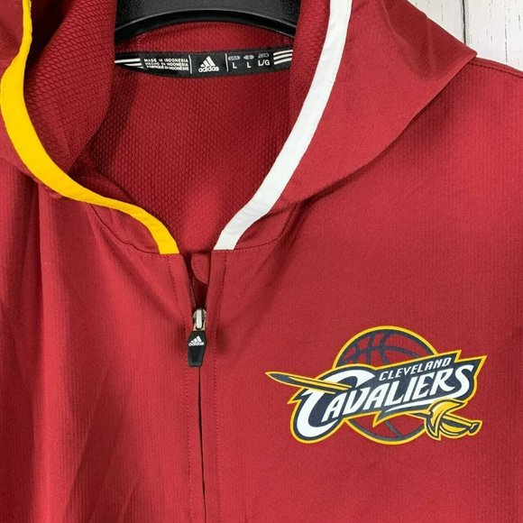 Cleveland Cavaliers NBA Large Adidas Full Zip Sweatshirt Jacket Red New Mens - Picture 3 of 6
